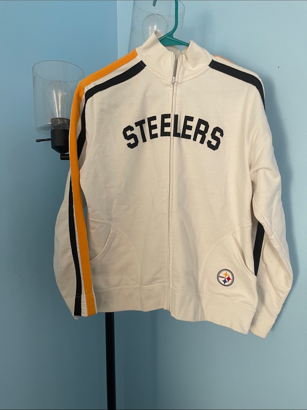 NFL Women's White Jacket with Teal Accent and Red Label